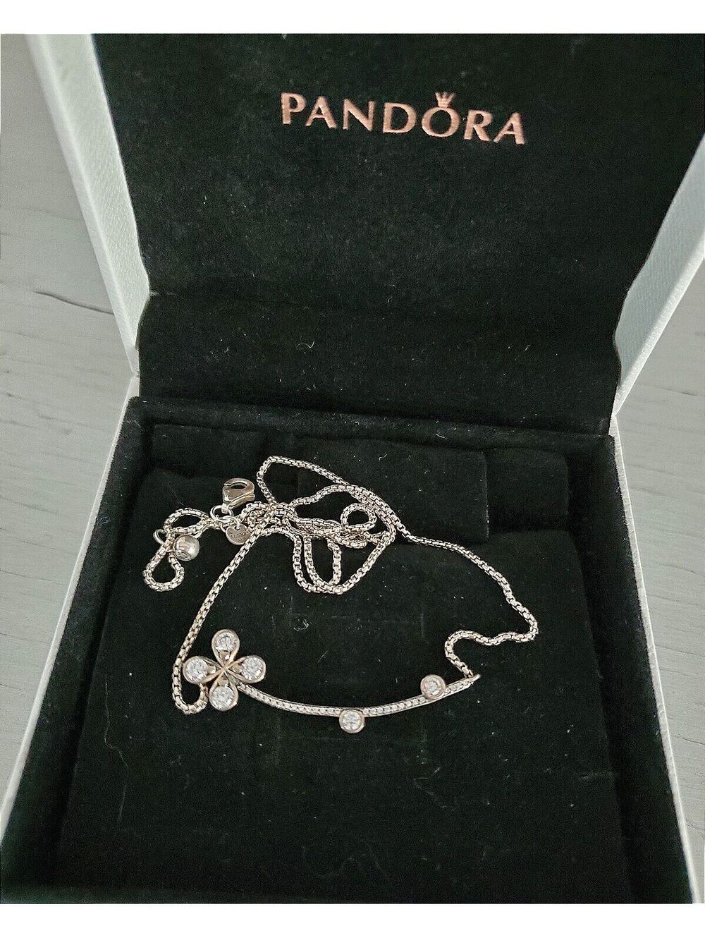 Pandora Silver Floral Sparkle Necklace